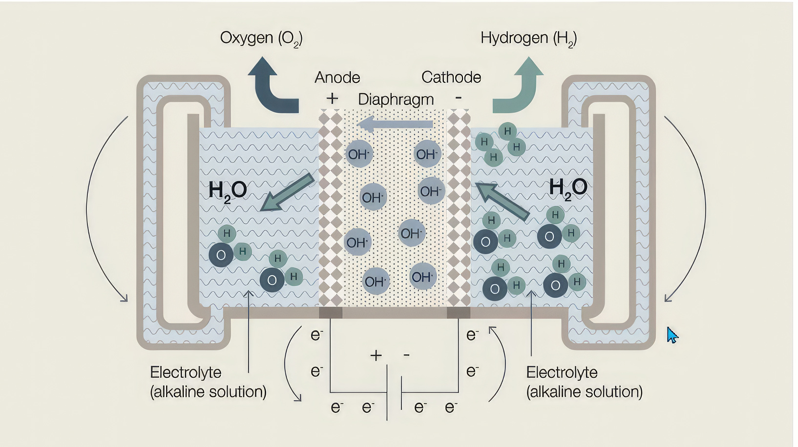 Figura 2: Esquema de electrolizador alcalino3